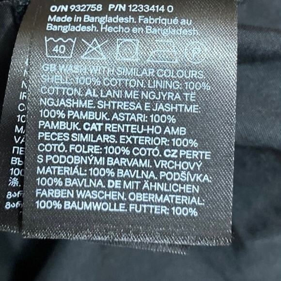 NEW H&M Black Short Puff Sleeve Lace Up Crew Neck Mini A Line Dress Size XL - Picture 4 of 4